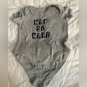 Gray 'Nap So Hard' Kids One Piece
